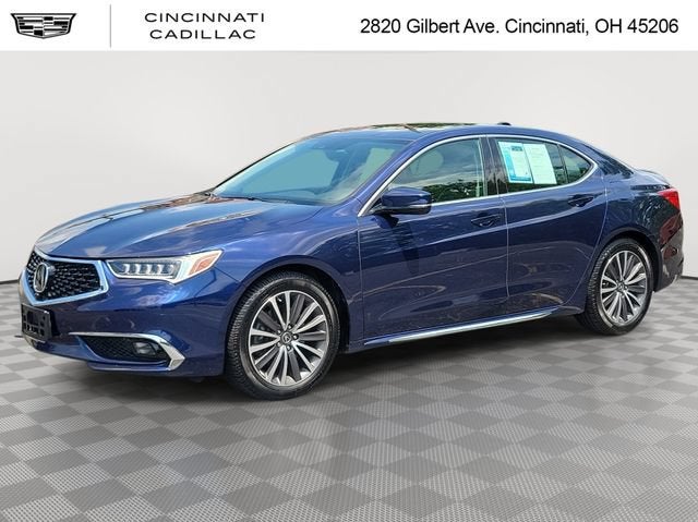2018 Acura TLX w/Advance Pkg in Blue — front three-quarter view