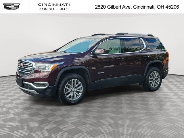 2017 GMC Acadia SLE in Black Cherry Metallic — front three-quarter view