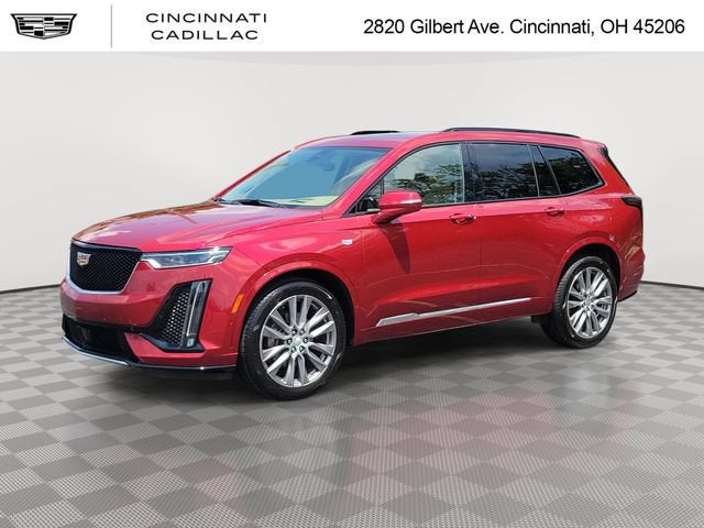 2020 Cadillac XT6 AWD Sport in Red Horizon Tintcoat — front three-quarter view