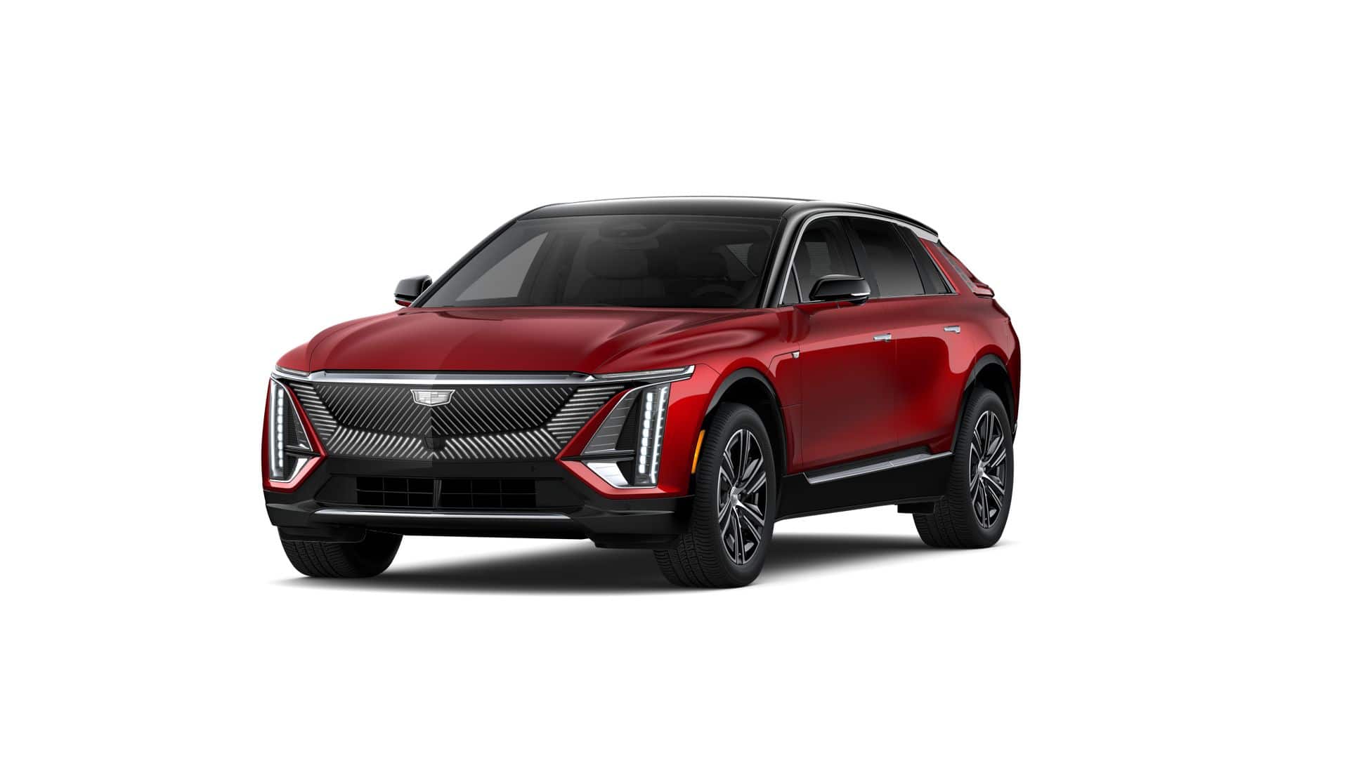 2026 Cadillac LYRIQ Luxury in Radiant Red Tintcoat — front three-quarter view