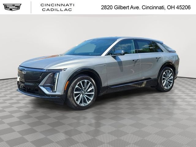 2024 Cadillac LYRIQ Sport 1 in Argent Silver Metallic — front three-quarter view