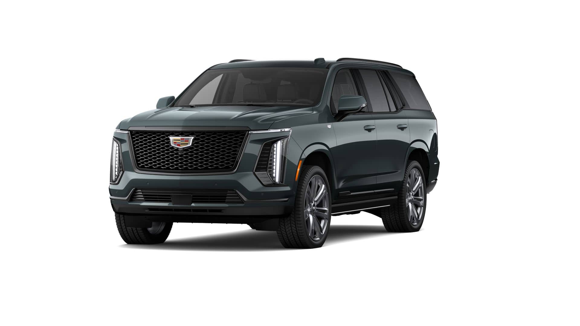2026 Cadillac Escalade Sport in Aegean Stone — front three-quarter view