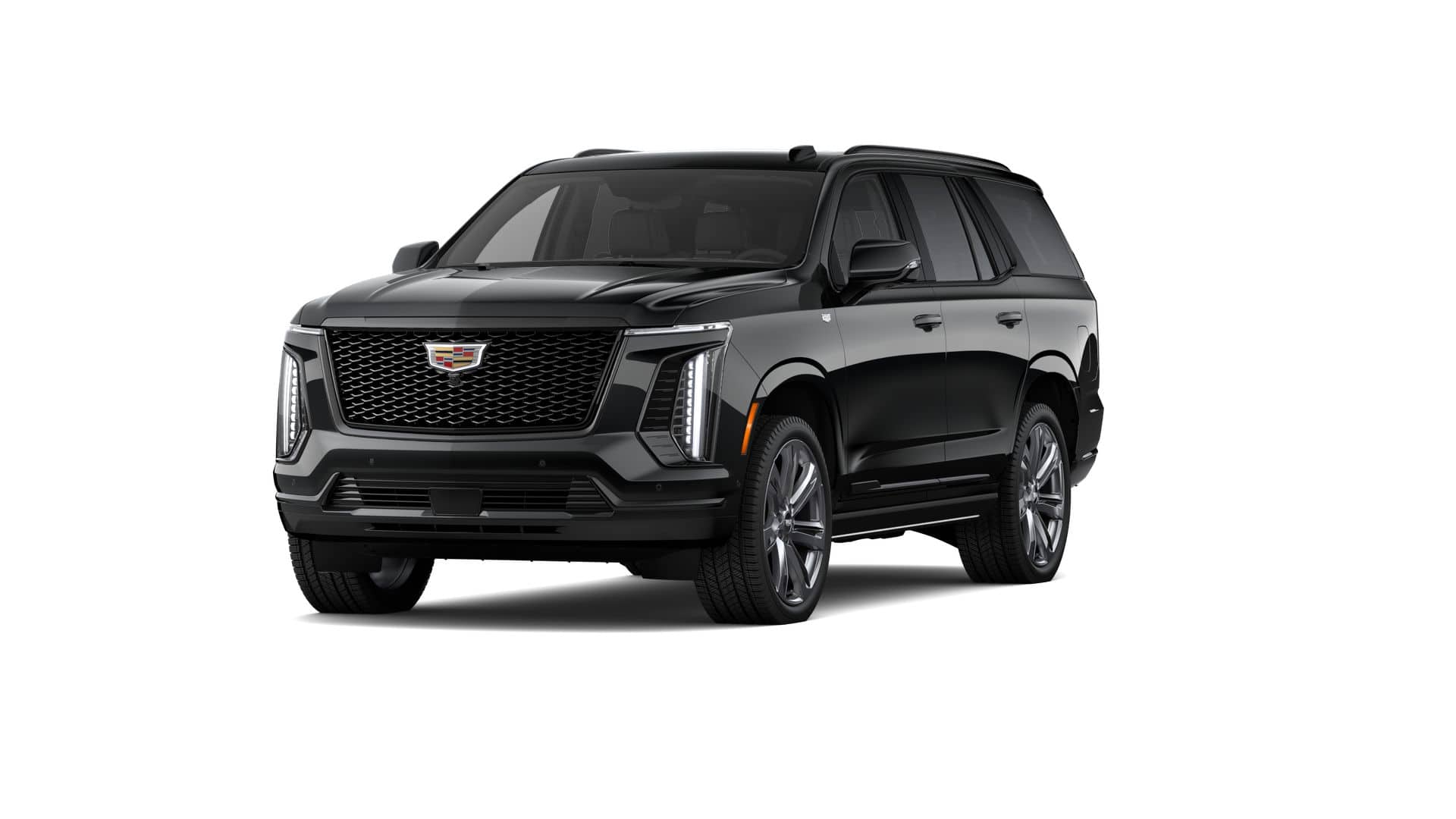2026 Cadillac Escalade Sport in Black Raven — front three-quarter view