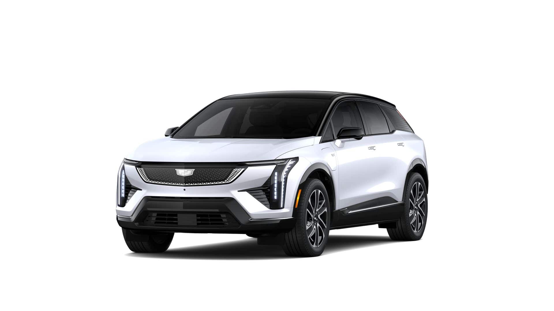 2027 Cadillac OPTIQ Sport in Vibrant White Tricoat — front three-quarter view